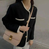 Women's Classic Shoulder Bag with Gold Clasp-1