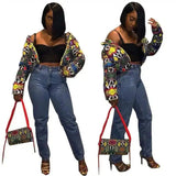 Womens Puff Sleeve Top & Jeans with Matching Bag-1