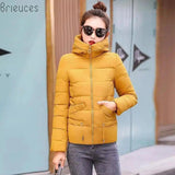 Women's Insulated Hooded Winter Jacket-yellow-1
