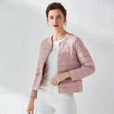 Women's Lightweight Quilted Zip-Up Jacket-Pink-1