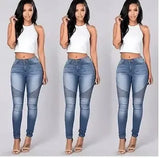 Women's stretch Slim folds stitching feet jeans pencil pants-1