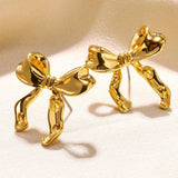 Lovemi -  Bow Earrings Simple Style Fashionable And Versatile Earrings