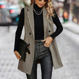 Sleeveless Blazer Vest Cardigan