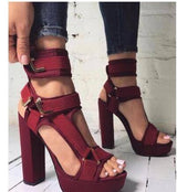 Lovemi -  New High-Heel Platform Open-Toe Sandals 40-43 Large Size Shoes