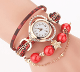 Lovemi – Circle Damen-Perlenarmbanduhr, modische Love-Diamant-Digital-Damenuhr