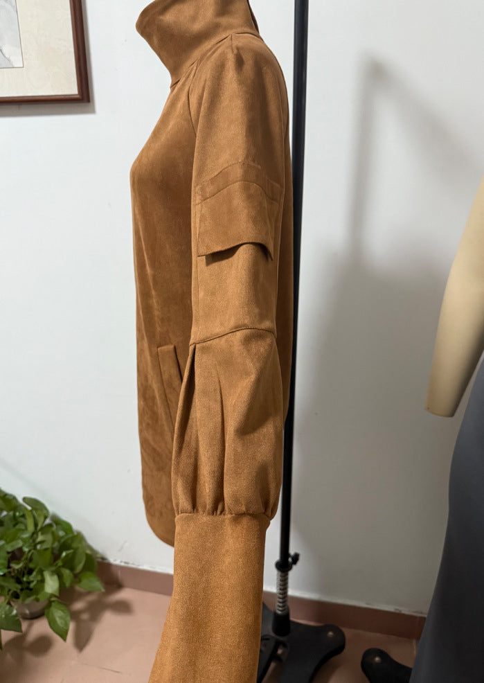 Effortless Chic High Collar Dress