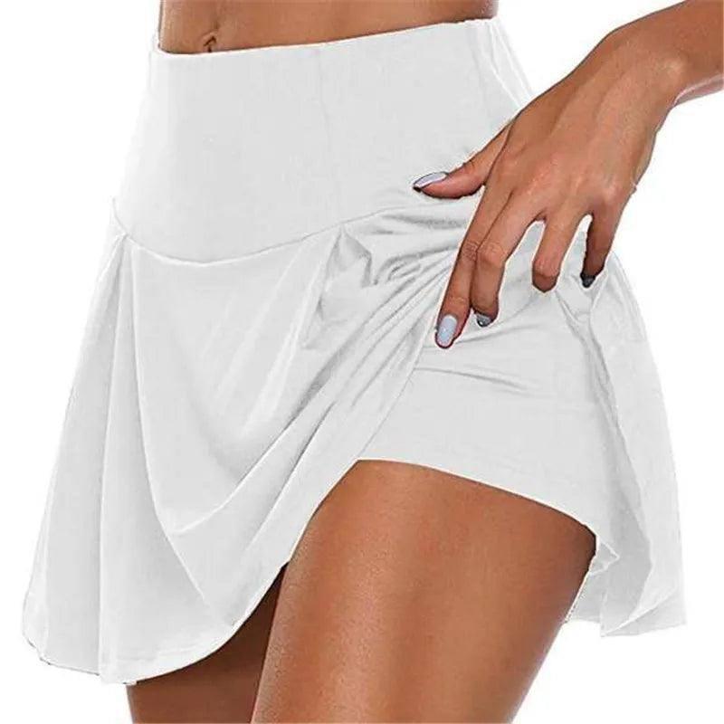 2023 Summer Women Sport Fitness Soild Color Running Tennis-WHITE-1