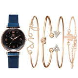 Lovemi – Damenuhren, Sternenhimmel, Magnetschnalle, modisches Armband, Armbanduhr, römische Ziffern, einfache Uhr, Geschenk
