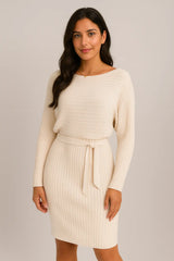 2pcs Anzug Frauen solide Streifen langärmelige Top und engen Strapsrock Mode Herbst Winter schlanke Kleidung