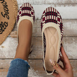 Lovemi - Modische flache Schuhe mit Karomuster, modische, lässige, atmungsaktive Slipper mit runder Zehenpartie aus Netzmaterial für Damen