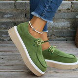 Lovemi - Flache Schuhe mit dicker Sohle und Schnürung für Damen, einfarbig, lässig, modisch, leichte Wandersportschuhe
