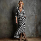 Effortless Plaid Long Sleeve Dress