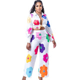 Lovemi - Modisches, zweiteiliges Hemd-Set mit Farbdruck für Damen