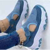 Lovemi -  Mesh Sport Shoes Women Fashion Outdoor Flat Heel Round Toe Preppy Running Shoes