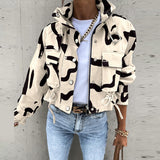 Women's New Motorcycle Jacket Coat Crop Top