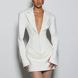 Elegant Deep V-Neck Mini Dress