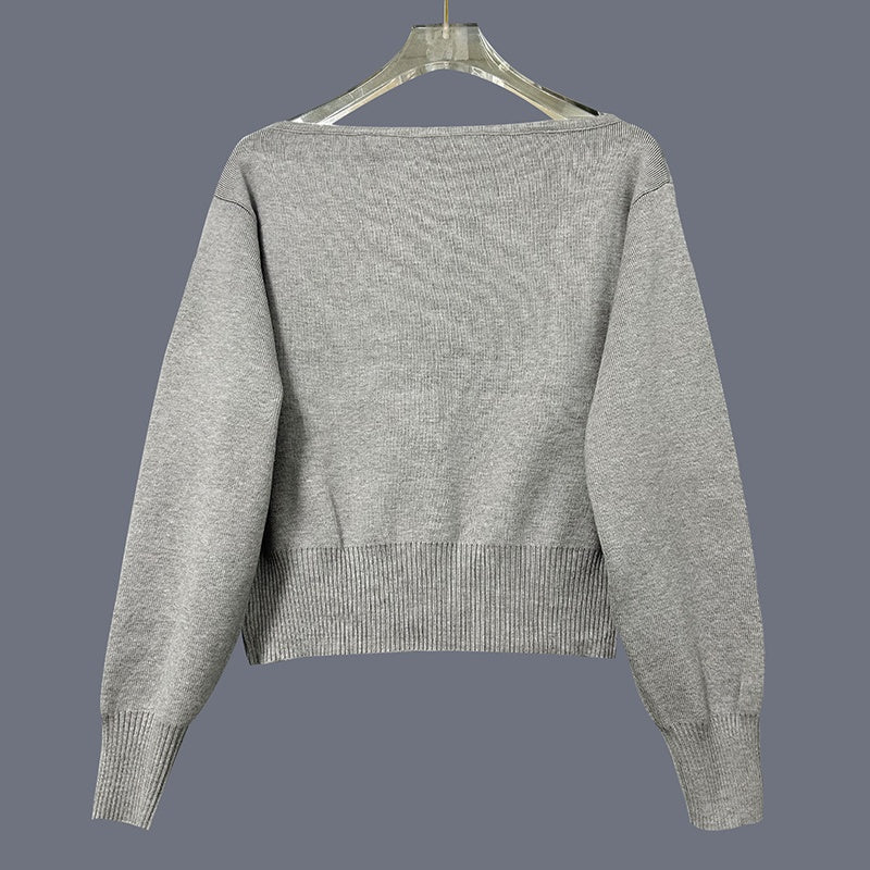 Off-Shoulder Cropped Sweater