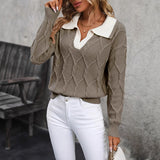 Color Block V-Neck Sweater