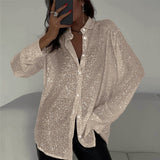 Long-Sleeved Sequin Shirt