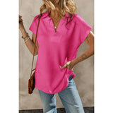 Lovemi - Einfarbiges Kurzarm-T-Shirt für Damen