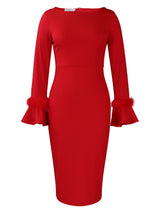 Chic Bell Sleeve Sheath Dress