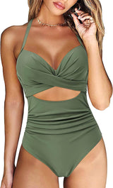 Lovemi - Bademode Neue Bademode Europäische und amerikanische Damen-Bikini-Sets mit konservativ einfarbigem Cross-Bikini