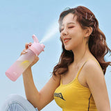 Lovemi - Sprühwasserflasche für Mädchen, Outdoor-Sport, Fitness, Wasserbecher, Sprühflasche mit großem Fassungsvermögen, Trinkgeschirr, Reiseflaschen, Küchenhelfer