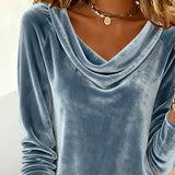 Velvet Cowl Neck Midi Dress