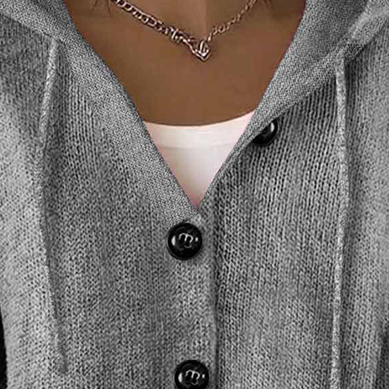 Button Down Hoodie Cardigan