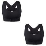 Women's Push-Up Bra with Posture Corrector | Front Closure Cross-Back Bralette