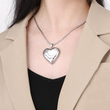 Collier en forme de cœur creux en argent et or, collier d'amour personnalisé Simple et polyvalent pour femmes, bijoux pour la saint-valentin