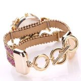FanTeeDa marque femmes Bracelet montres dames montre strass horloge femmes mode robe montre-Bracelet Relogio Feminino cadeau