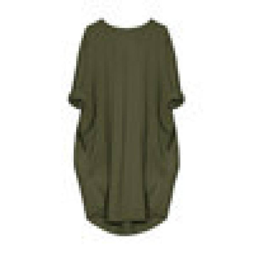 Lovemi - Feitong Übergröße Boho Damenkleid Lässiges lockeres Kleid mit Tasche Rundhalsausschnitt Minitops Kleid