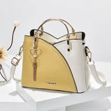 Lovemi - Farbblock-Handtasche mit Quastendekor, Umhängetasche für Damen