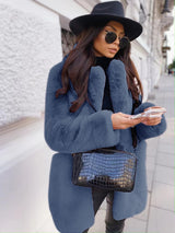 Chic Faux Fur Lapel Coat for Women