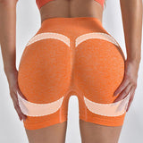 Lovemi - Gestreifte Yoga-Shorts mit hoher Taille und Hüftlifting-Funktion, enge Hose für Damen, zum Laufen, Fitness, Sport-Leggings