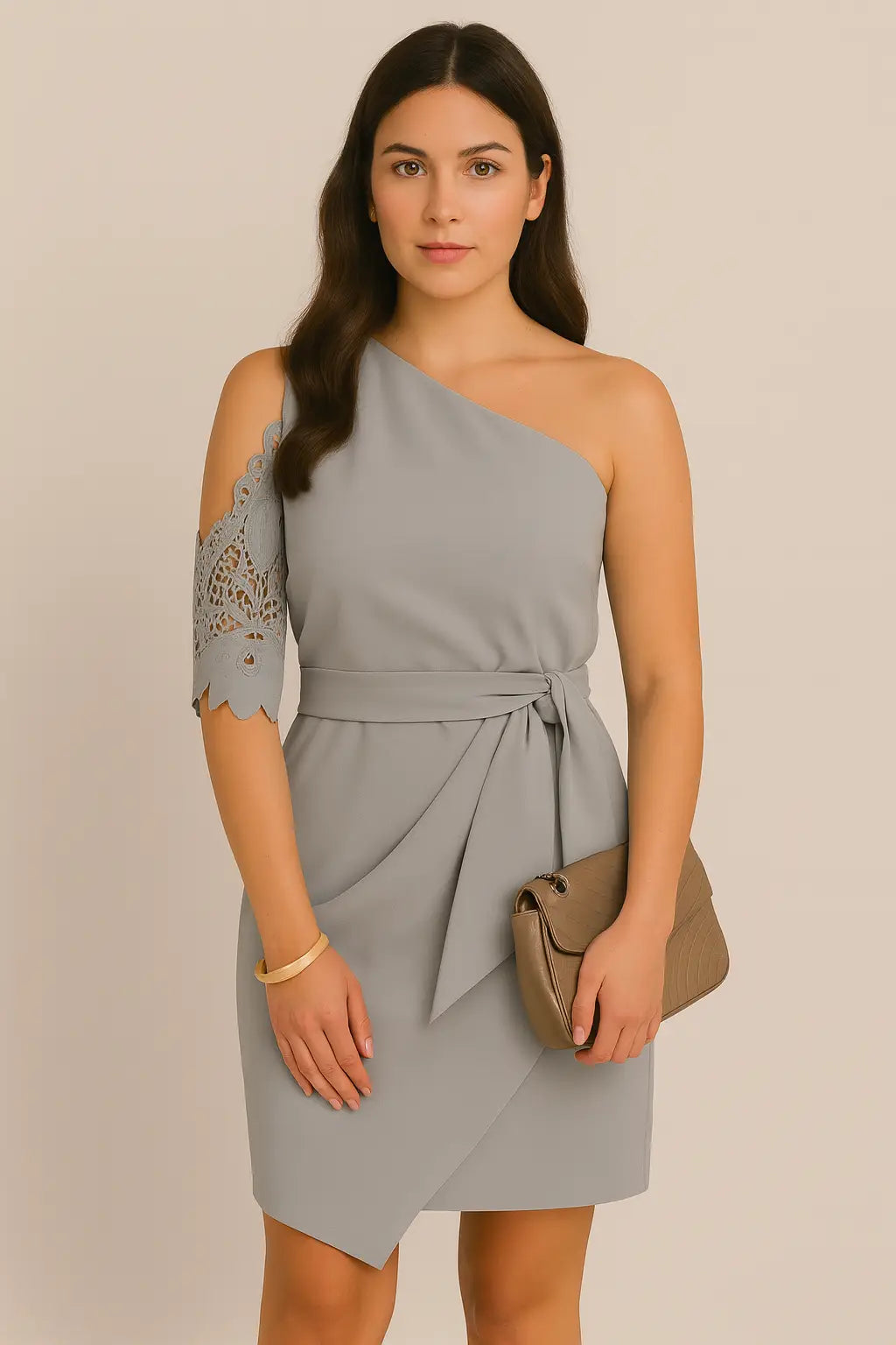 Frauen Elegante Spitze Halbe Ärmel