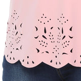 Lovemi - Oberteile in Übergröße für Damen im Sommer 2021, große, kurzärmlige, lockere, ausgehöhlte rosa T-Shirts mit O-Ausschnitt, 3XL 4XL 5XL 6XL
