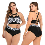 Lovemi - Bikini-Set mit hoher Taille für Damen, Badeanzug, Übergröße, Bademode, große Übergrößen, Badeanzüge, Strandmode für Damen