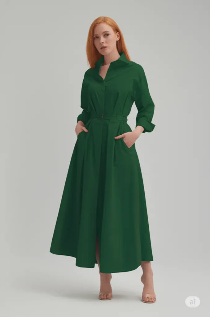 Lockeres Kleid Frauen Elastische Hohe Taille Dünnes Temperament zeigen