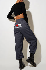 Lovemi -  I Love MY BOYFRIEND Printed Trousers Casual Sweatpants Men And Women Sports Pants