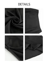 Lovemi - Eleganter schwarzer Satinrock für Damen, schmale Röcke für alle Jahreszeiten, lässig, hohe Taille, für Club und Büro