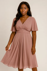 Mode Solide Farbe und V-Ausschnitt Taille Trimmen Casual Groß