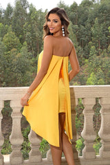 Strapless Slit Layered Dress-2