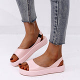 Lovemi - Sommer-Sandalen mit Fischmaul für Damen, modische, einfarbige, flache Schuhe mit Riemendesign auf der Rückseite