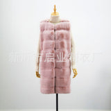 Faux Fur Long Vest Puffer Coat