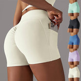 Lovemi - Yoga-Shorts mit Handytasche-Design, Fitness-Sporthose für Damen, Kleidung