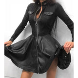 PU Leather Mini Party Dress