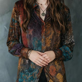 Retro Boho Floral Shirt Blouse