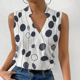 Lovemi - Lässige bedruckte Oberteile, Sommer-T-Shirt mit V-Ausschnitt und Ärmeln, Damenbekleidung